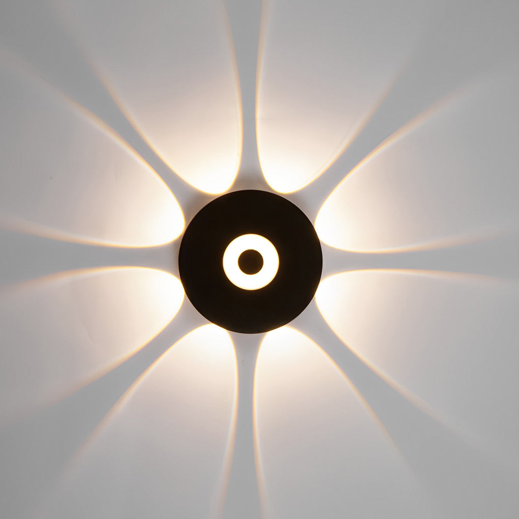Round Waterproof Sunflower LED Wall Light for Modern Indoor Decor