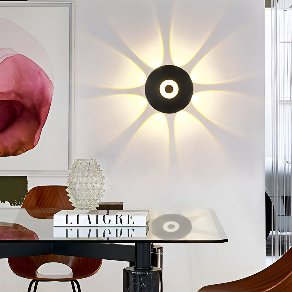 Round Waterproof Sunflower LED Wall Light for Modern Indoor Decor
