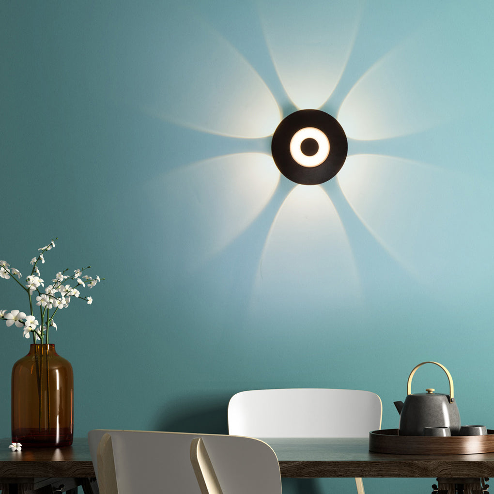 Round Waterproof Sunflower LED Wall Light for Modern Indoor Decor