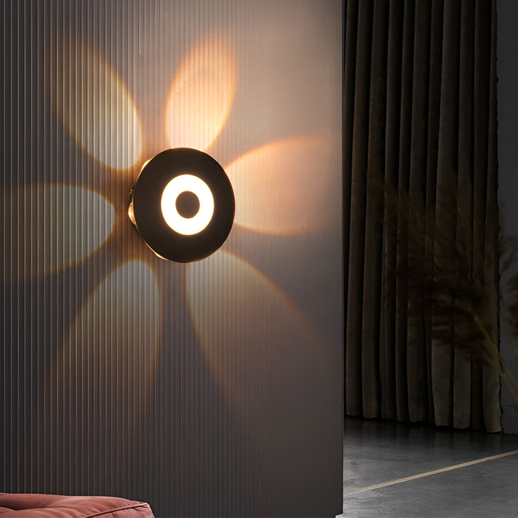 Round Waterproof Sunflower LED Wall Light for Modern Indoor Decor