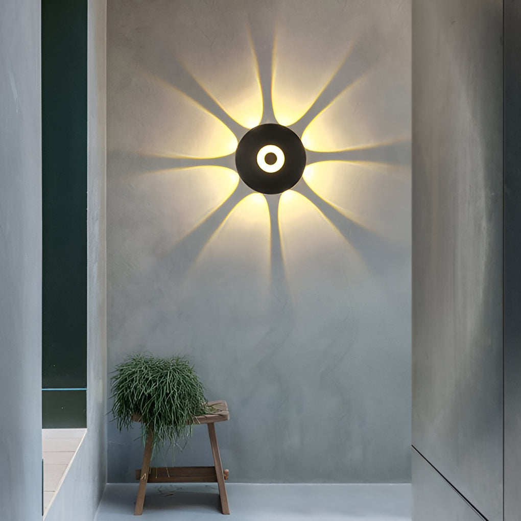 Round Waterproof Sunflower LED Wall Light for Modern Indoor Decor