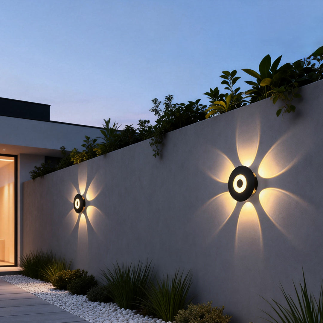 Round Waterproof Sunflower LED Wall Light for Modern Indoor Decor