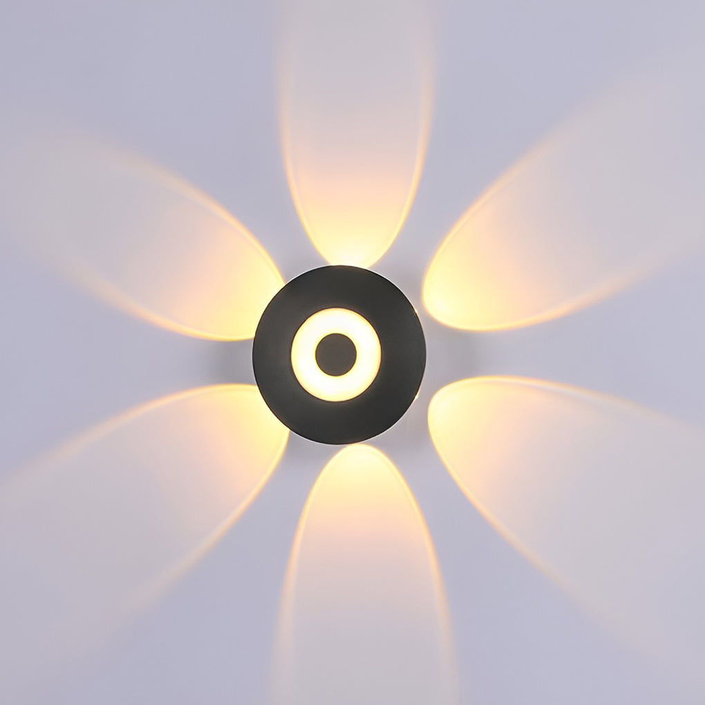 Round Waterproof Sunflower LED Wall Light for Modern Indoor Decor