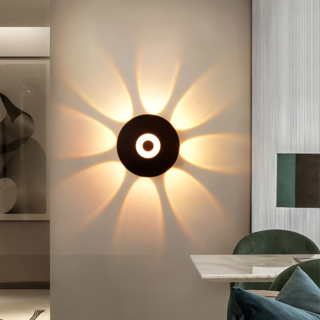 Round Waterproof Sunflower LED Wall Light for Modern Indoor Decor