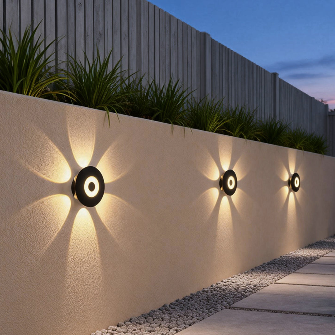 Round Waterproof Sunflower LED Wall Light for Modern Indoor Decor