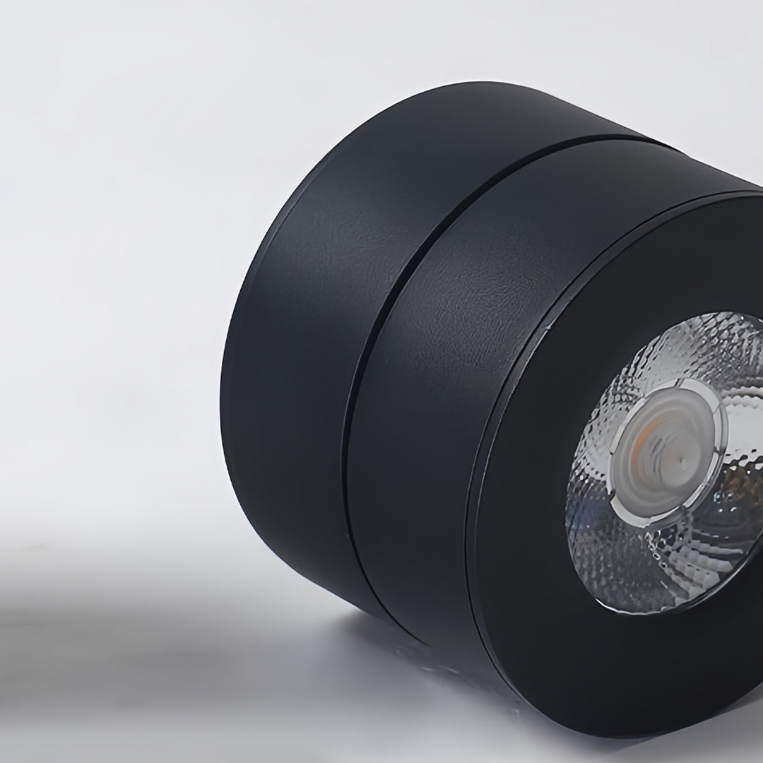 Round Adjustable Surface-Mounted Spotlight - Sleek White Finish for Living Room