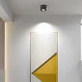 Round Adjustable Surface-Mounted Spotlight - Sleek White Finish for Living Room