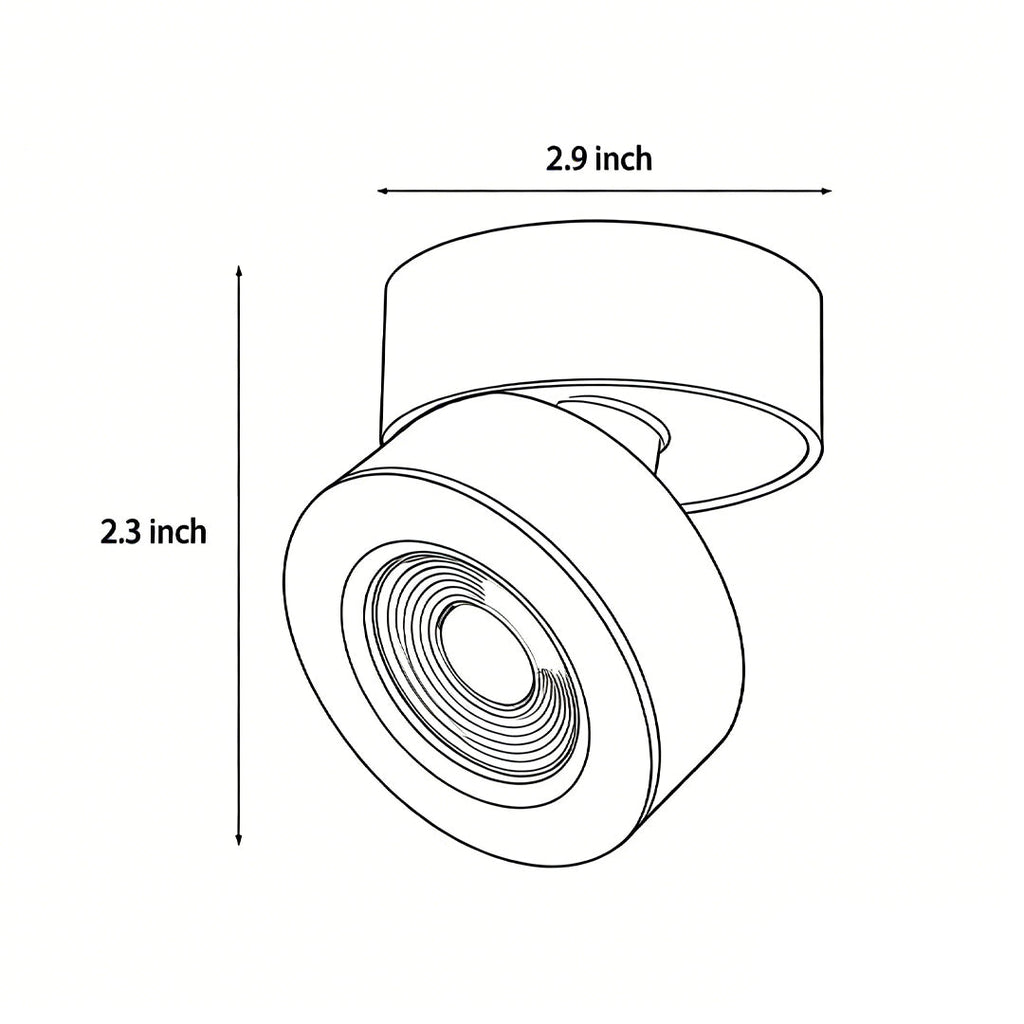 Round Adjustable Surface-Mounted Spotlight - Sleek White Finish for Living Room