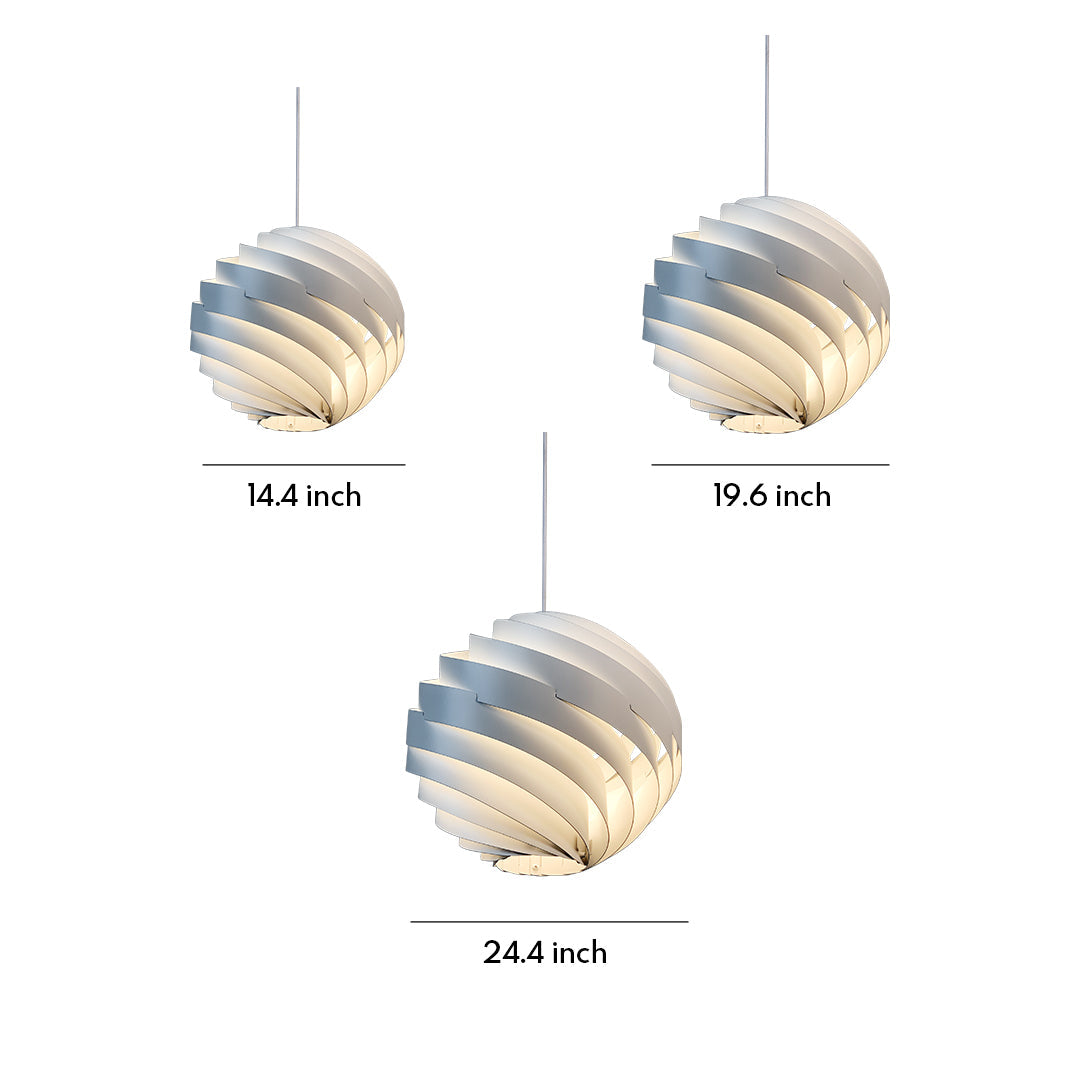 Nordic Turbine Pendant Light - Artistic Swirl Design for Living Room