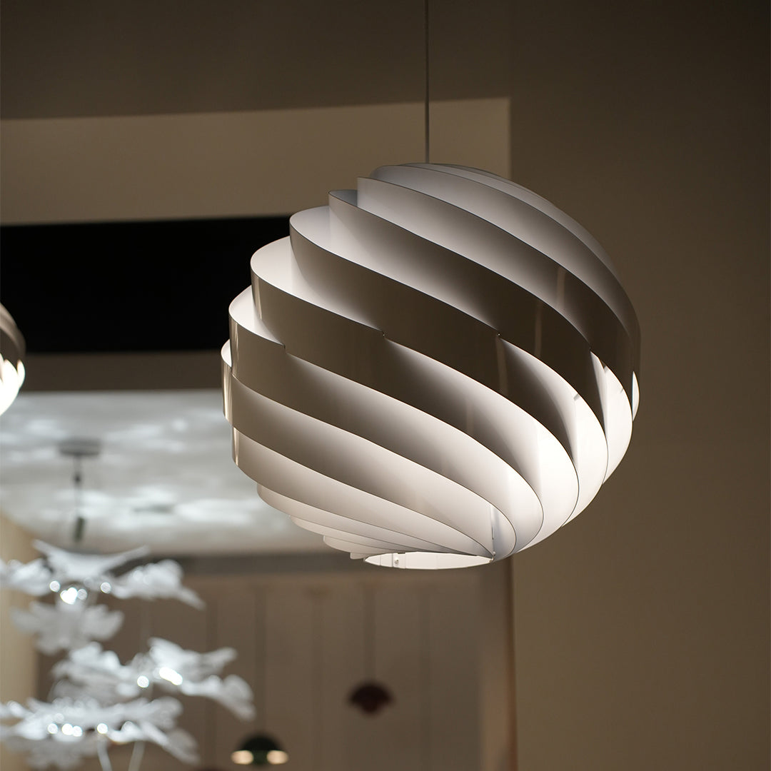 Nordic Turbine Pendant Light - Artistic Swirl Design for Living Room