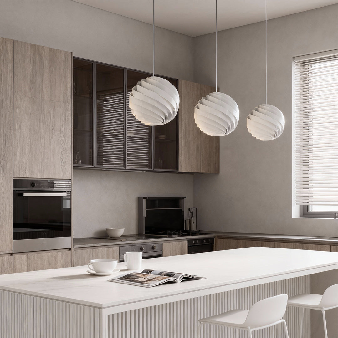 Nordic Turbine Pendant Light - Artistic Swirl Design for Living Room