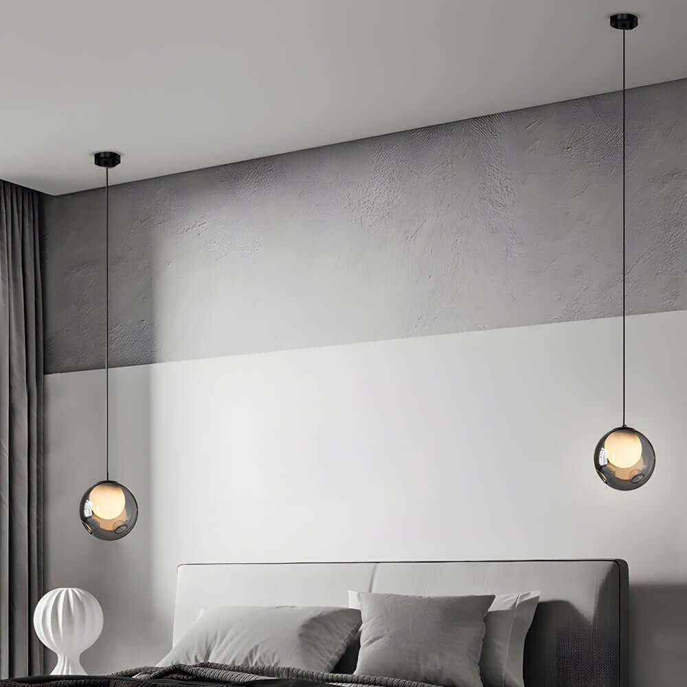 Elegant Clear Glass Bubble Pendant Light for Contemporary Dining Room