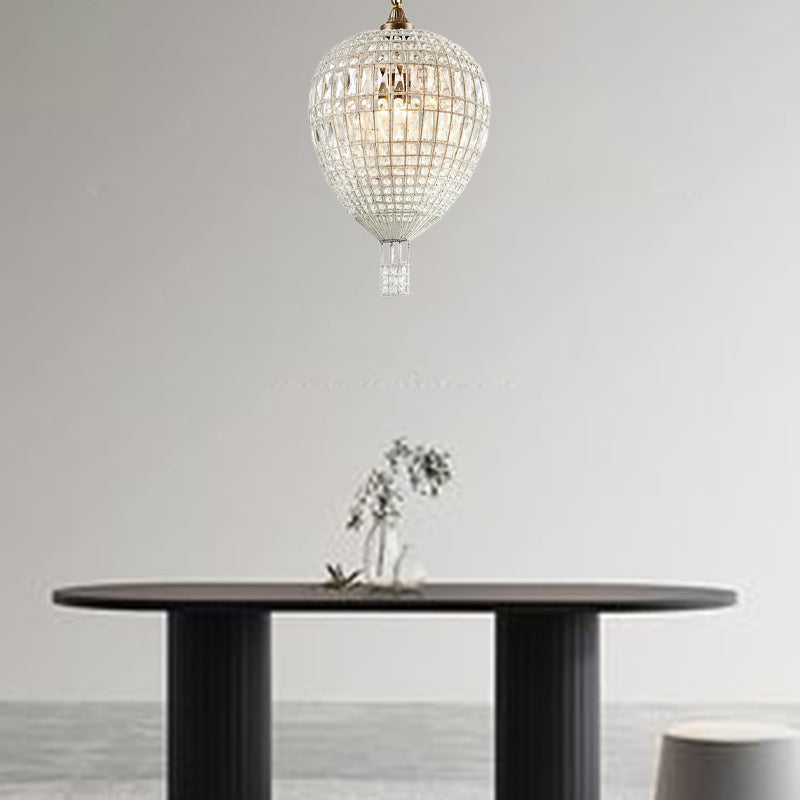 Art Deco Iron Crystal Hot Air Balloon Chandelier for Living Room