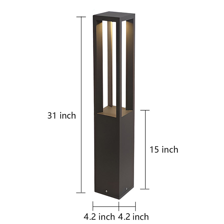 Stylish Black Aluminum LED Bollard Light for Outdoor Garden Pathways