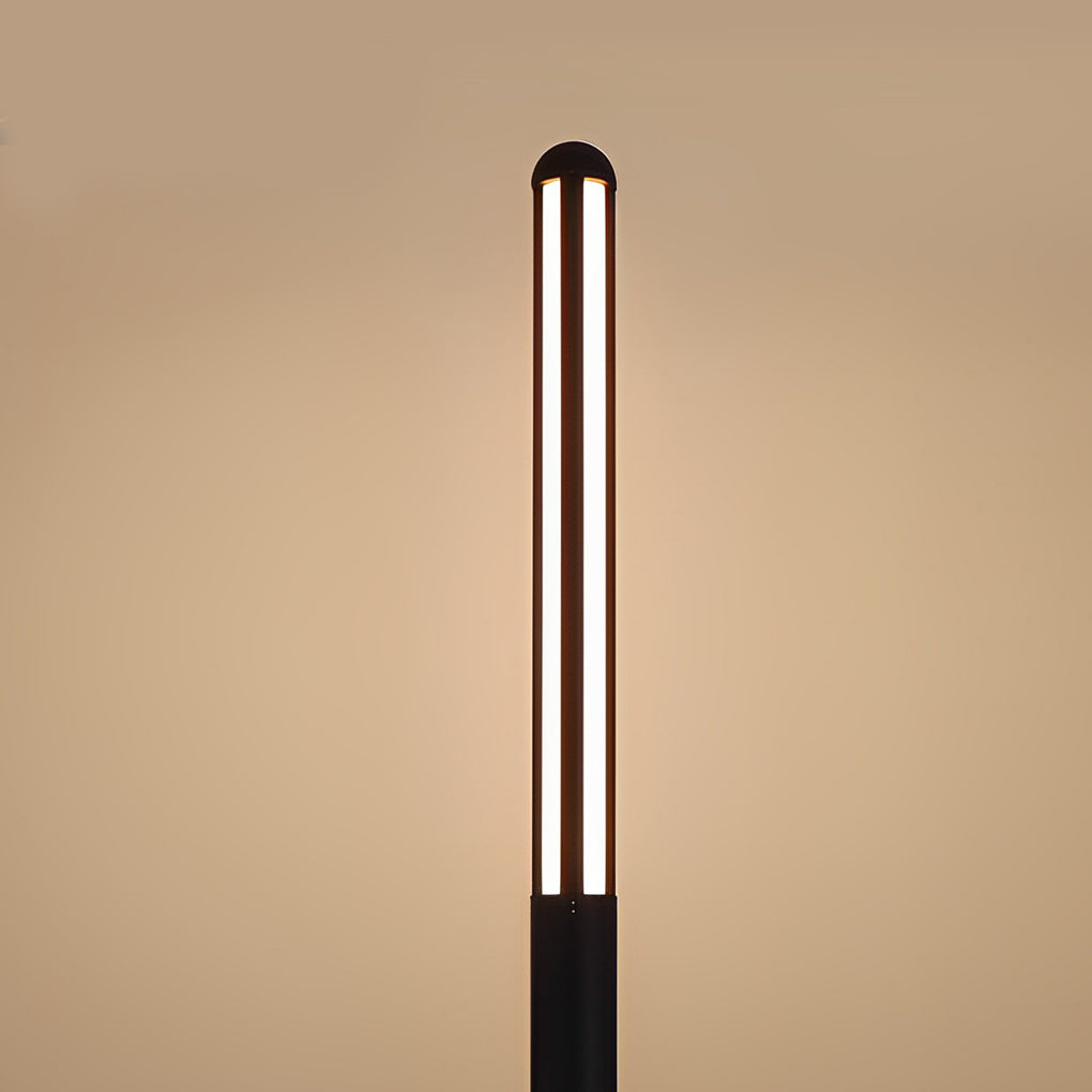 Sleek Black Waterproof LED Garden Bollard Light for Outdoor Spaces