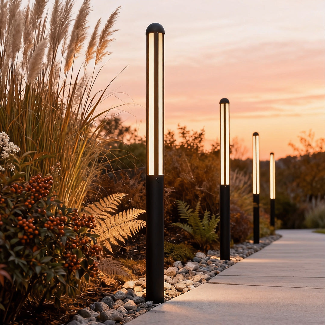 Minimalist Waterproof LED Bollard Light Fixture for Outdoor Garden Pathway