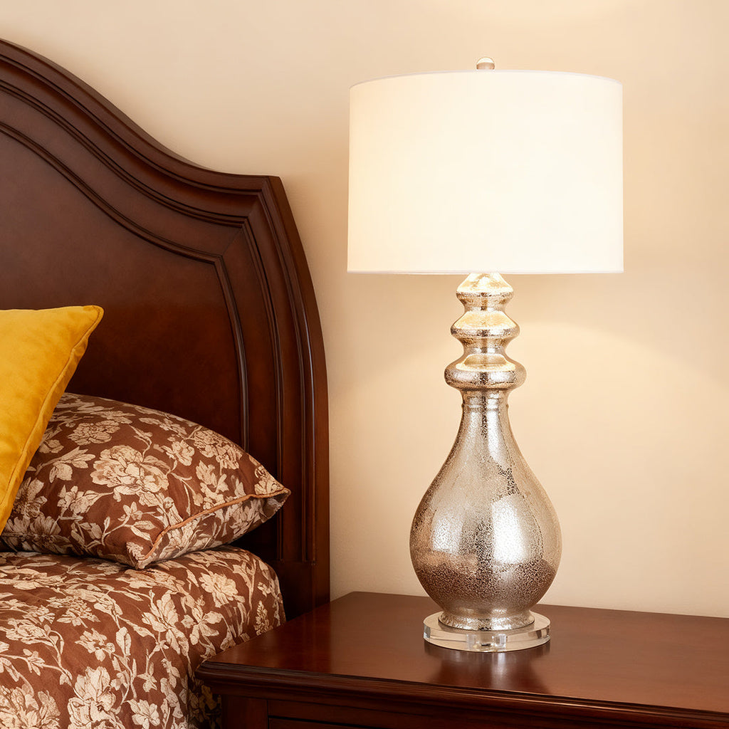 Sleek Polished Silver Table Lamp for Contemporary Home Office Decor
