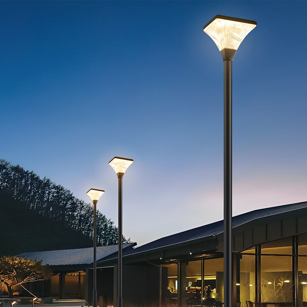 Waterproof Striped Square Modern Garden LED Night Light for Outdoor Use