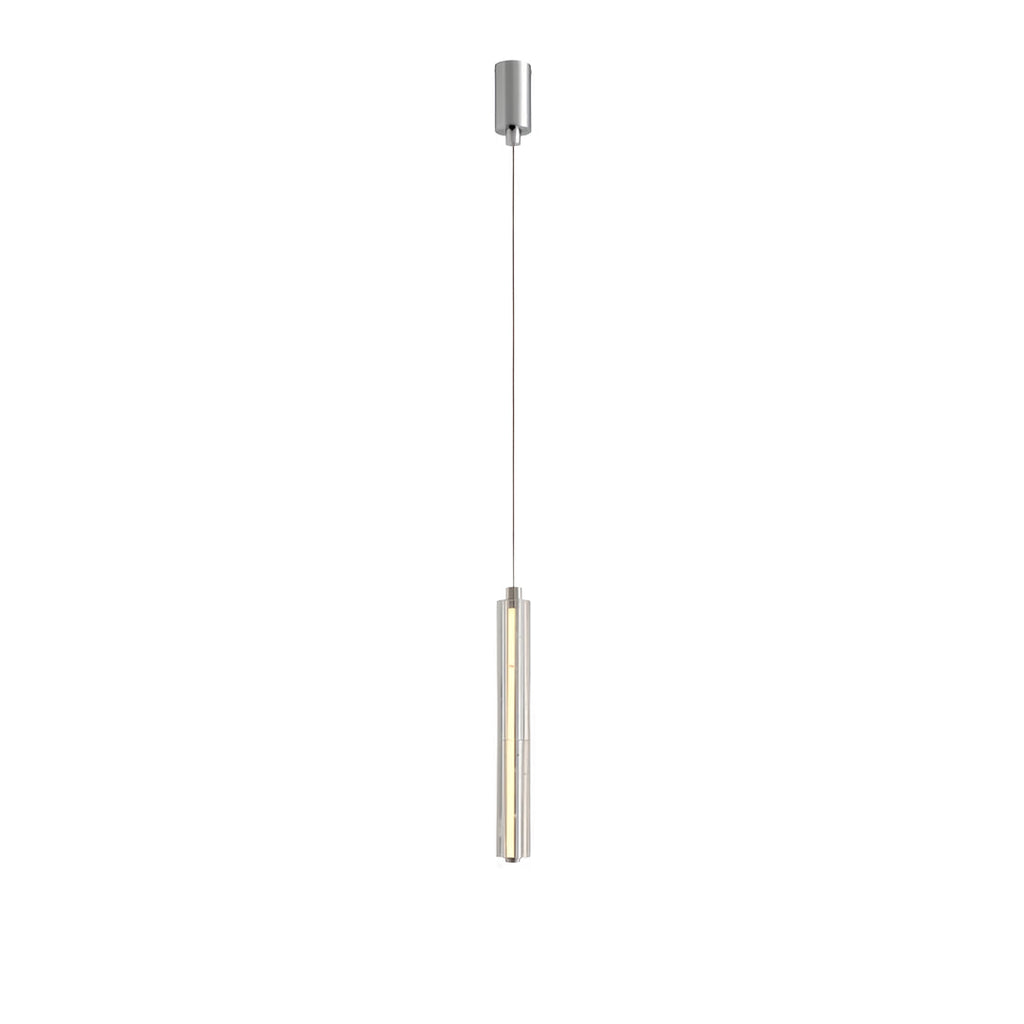 Sleek Clear Crystal Linear Pendant Light Fixture for Modern Dining Room