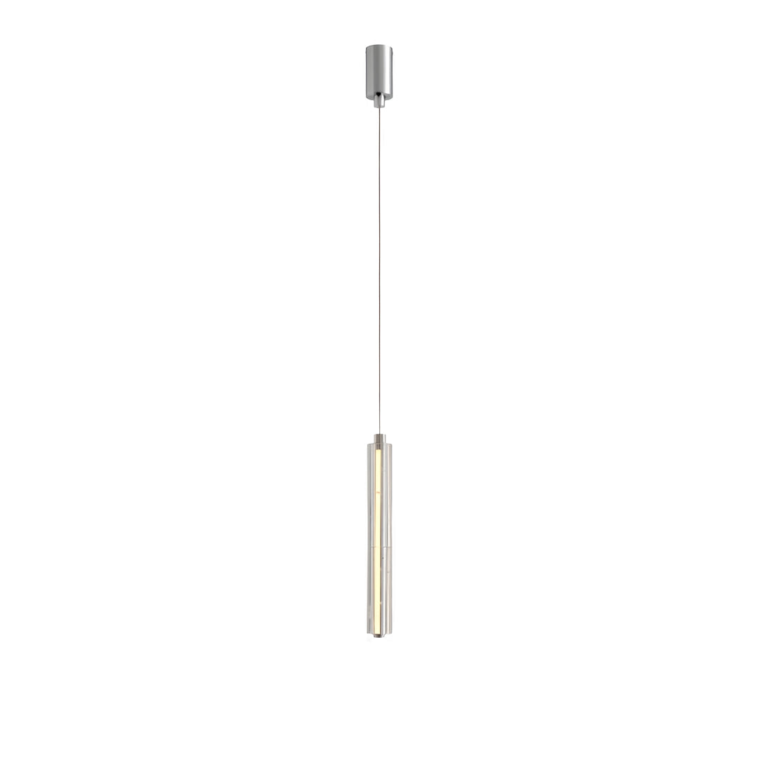 Sleek Clear Crystal Linear Pendant Light Fixture for Modern Dining Room