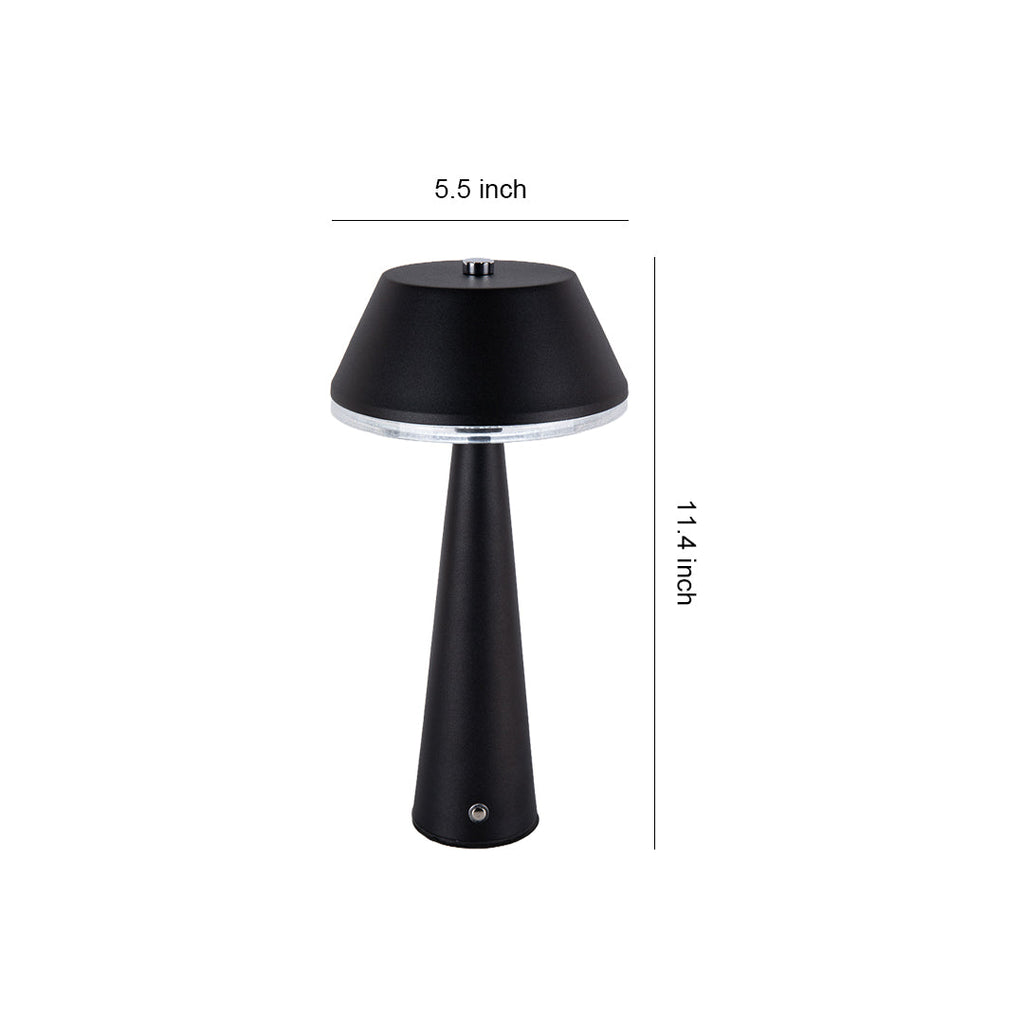 Modern Portable Cordless Rechargeable Table Lamp in Sleek Black Design