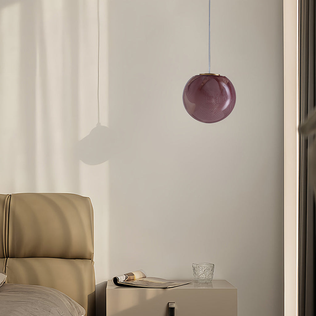 Modern Minimalist Glass Globe Pendant Light Fixture for Living Room