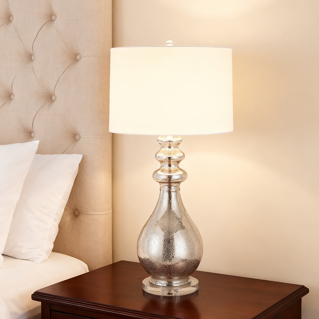Sleek Polished Silver Table Lamp for Contemporary Home Office Decor