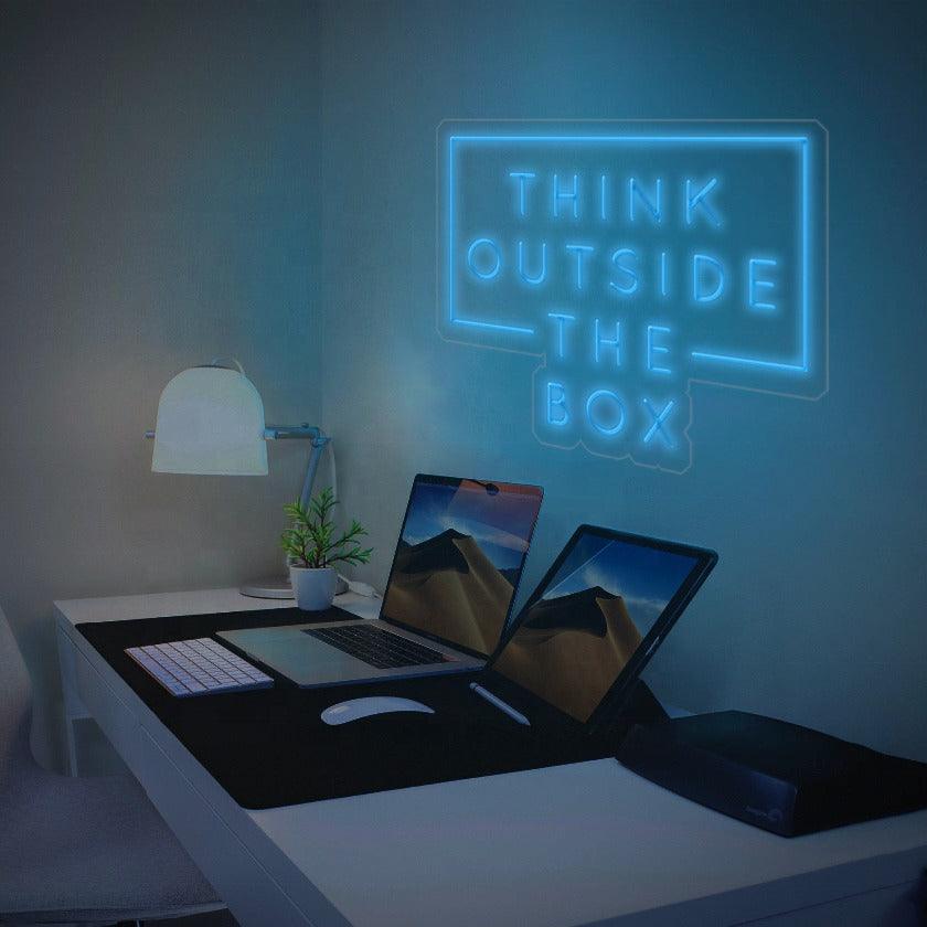 Vibrant Multi-Color LED Neon Sign - 'Think Outside The Box' for Home Decor