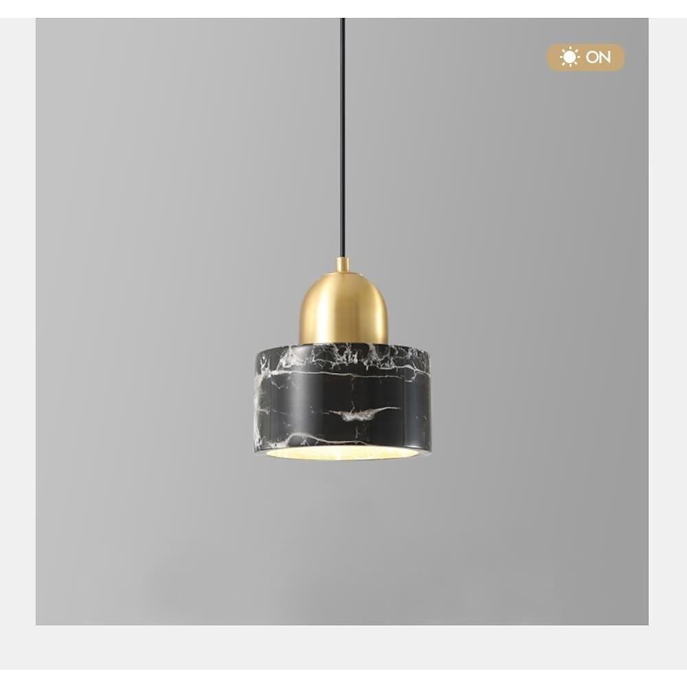Contemporary Metal and Marble Mini Pendant Light for Kitchen and Dining