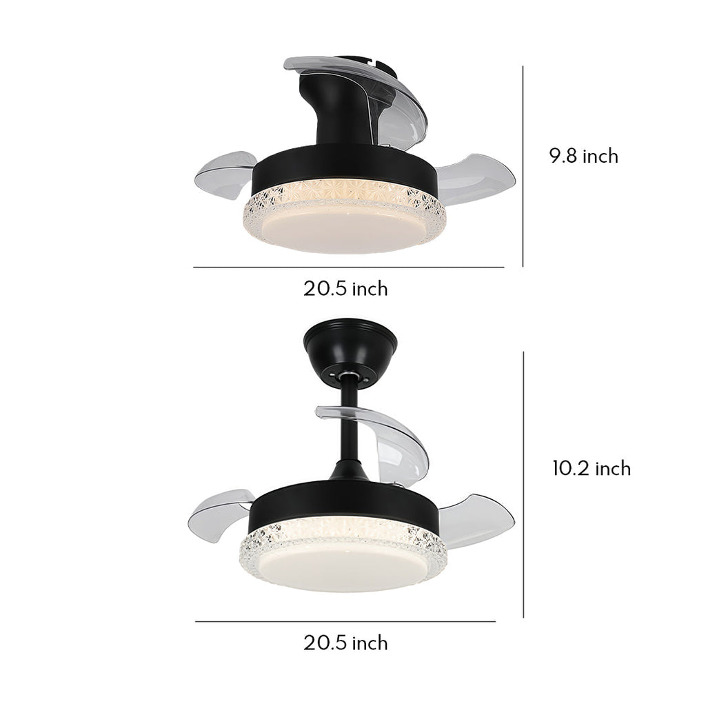Contemporary White Flush Mount Ceiling Fan with Light for Bedrooms