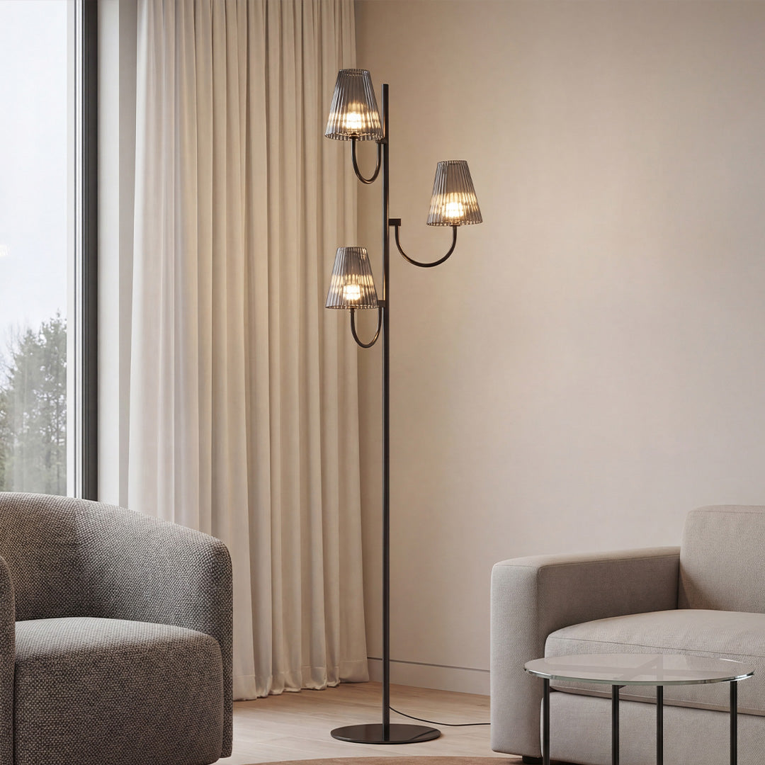 Sleek Black Minimalist Floor Lamp in Contemporary Design for Living Room
