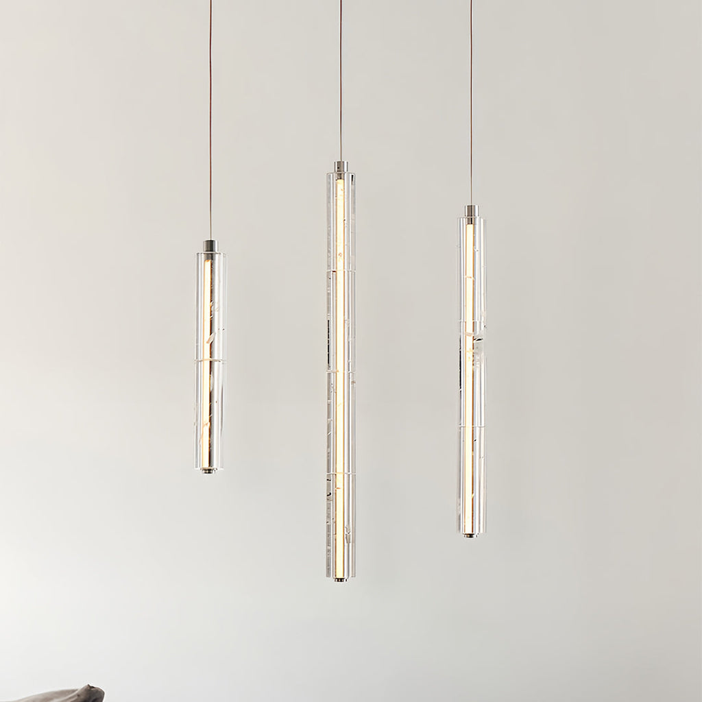 Sleek Minimalist Linear Crystal Pendant Light for Modern Living Spaces