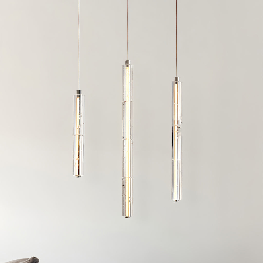 Sleek Minimalist Linear Crystal Pendant Light for Modern Living Spaces