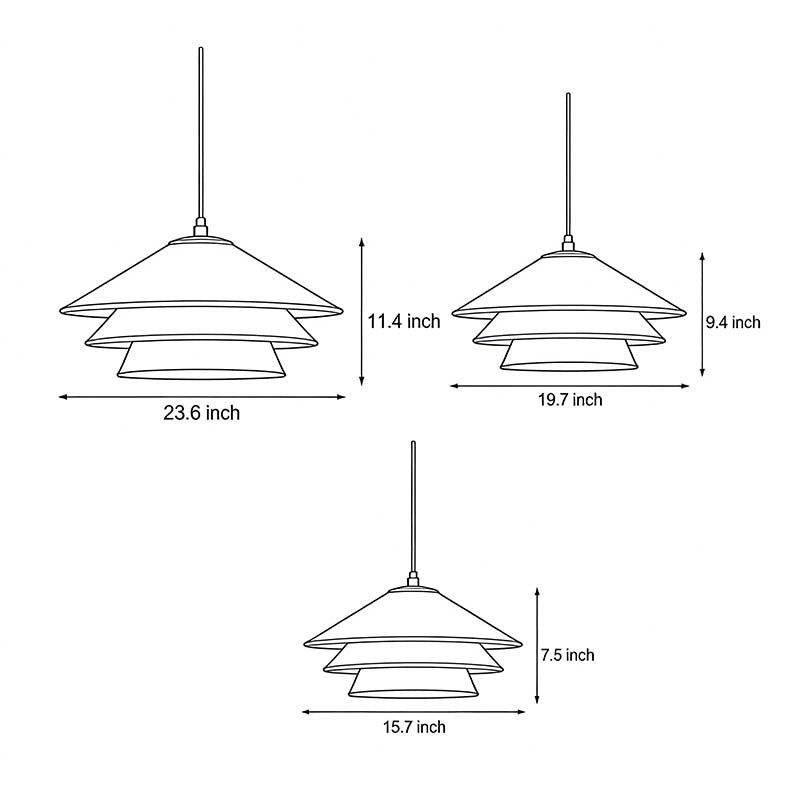 Elegant Multi-Layer Parchment Pendant Light Fixture for Living Room