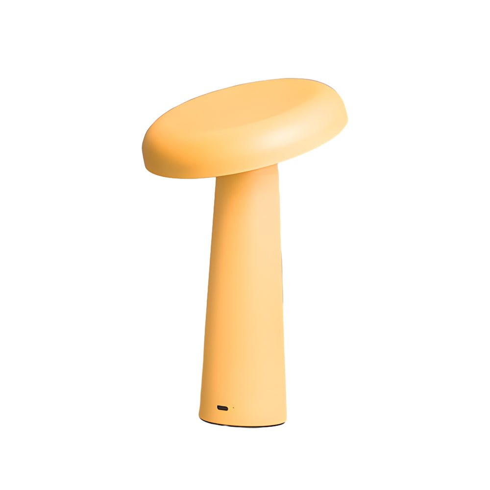 Modern White Mushroom-Shaped USB Rechargeable Table Lamp for Bedroom
