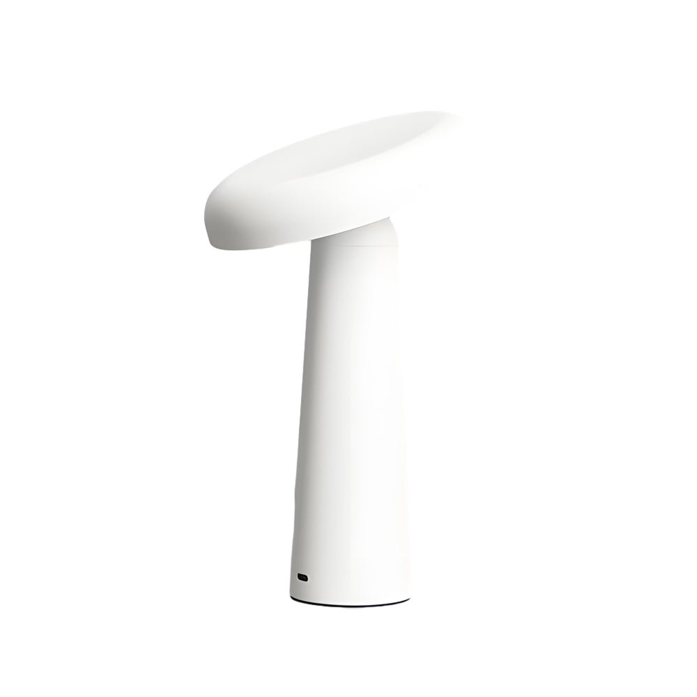 Modern White Mushroom-Shaped USB Rechargeable Table Lamp for Bedroom