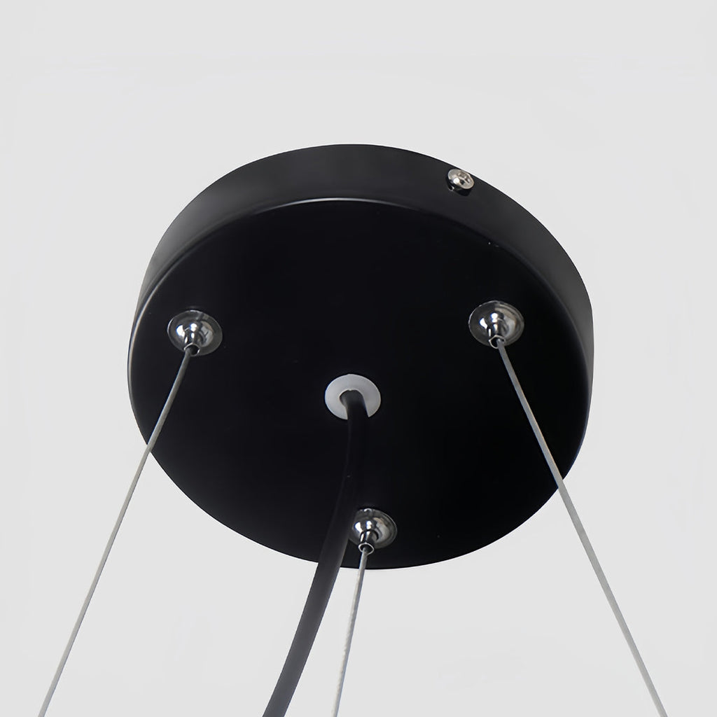 Black Triangular Modern LED Chandelier Light for Living Room Dining Room