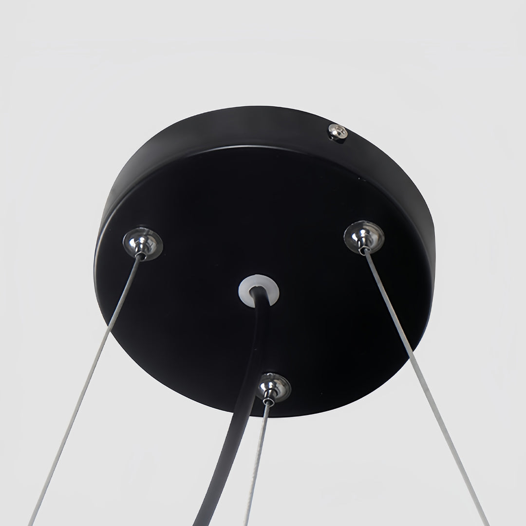 Black Triangular Modern LED Chandelier Light for Living Room Dining Room