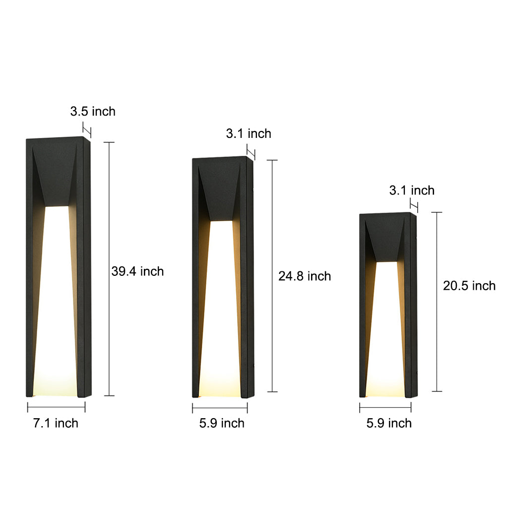 Sleek Black Modern Rectangular LED Wall Light for Outdoor Spaces