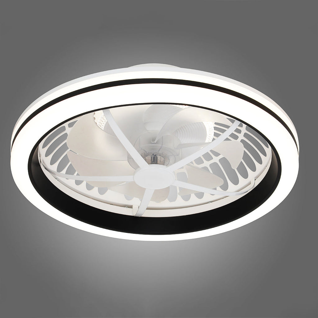 Stylish White Plastic Flush Mount Ceiling Fan Light for Home Décor