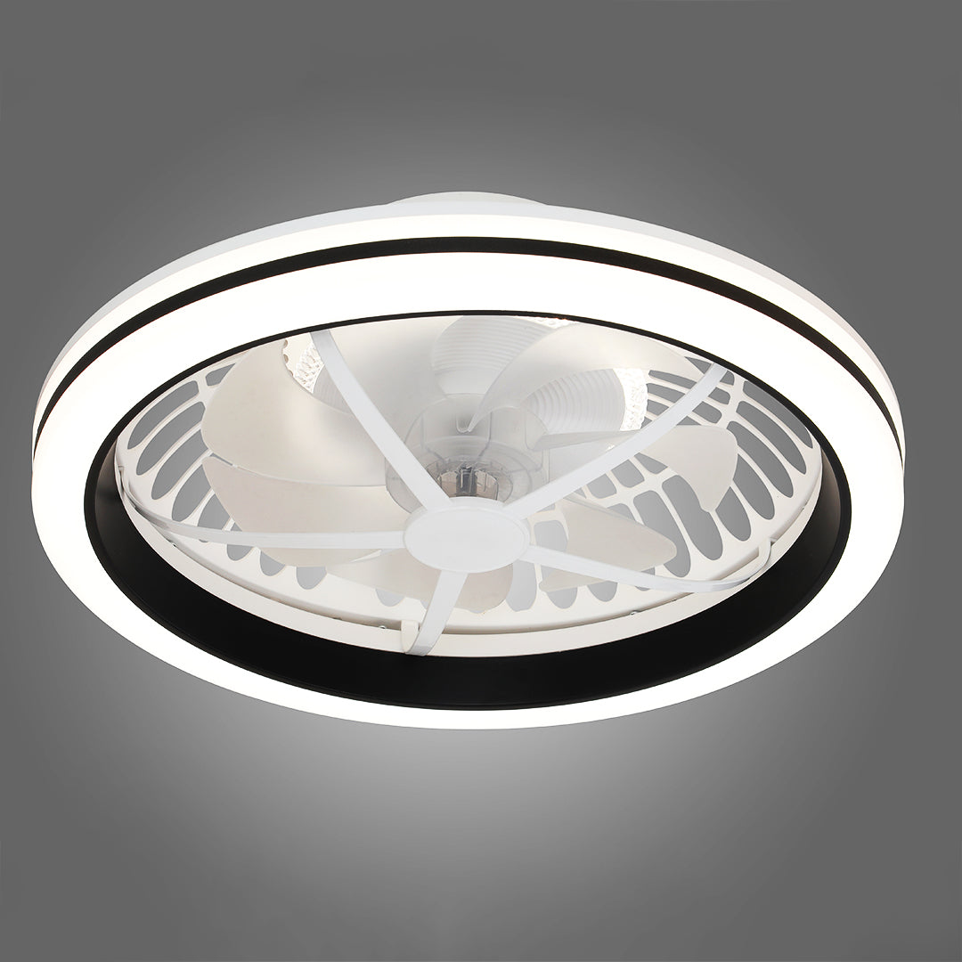 Stylish White Plastic Flush Mount Ceiling Fan Light for Home Décor