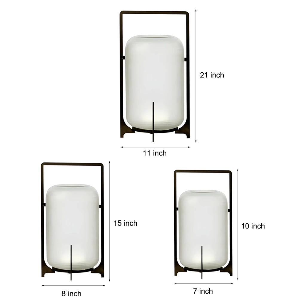 Sleek Black Waterproof LED Lantern for Outdoor Patios and Gardens