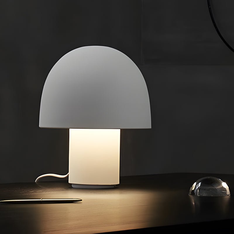 Frosted White Touch-Control Mushroom Ambient Table Lamp for Modern Interiors