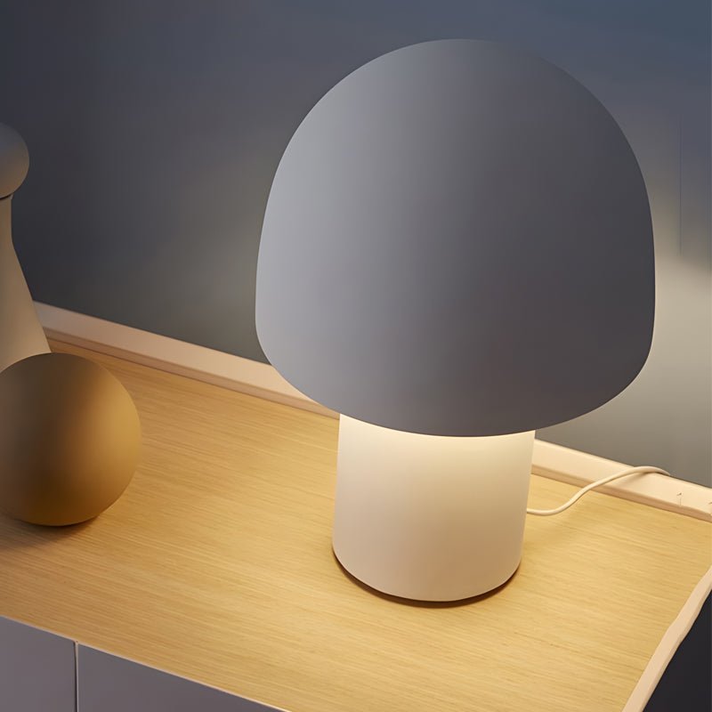 Frosted White Touch-Control Mushroom Ambient Table Lamp for Modern Interiors