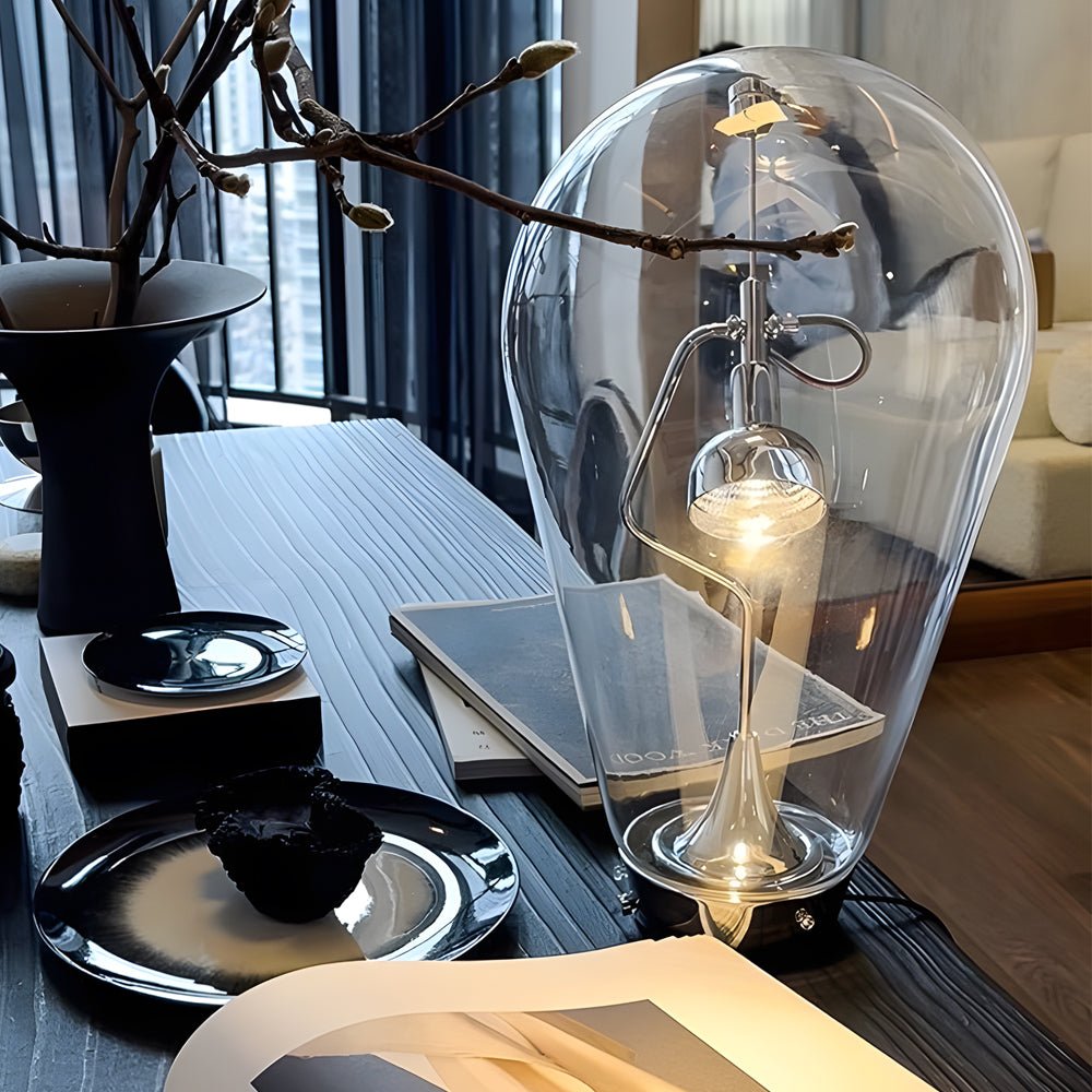 Industrial Touch-Dimming Glass Desk Lamp with Magnetic Control for Home Office