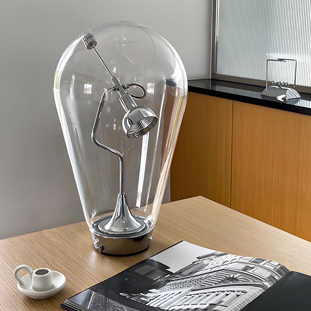 Industrial Touch-Dimming Glass Desk Lamp with Magnetic Control for Home Office