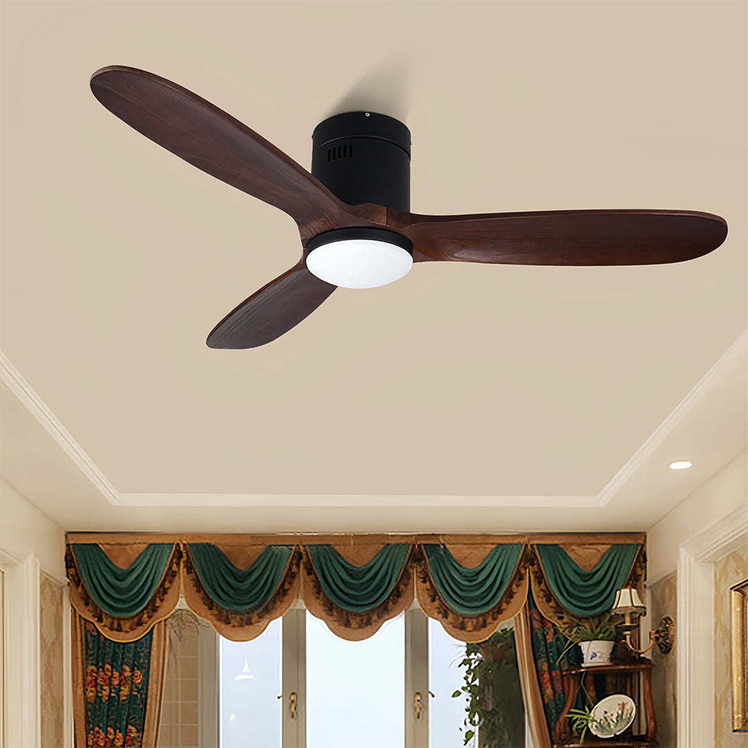 Modern 3-Blade LED Ceiling Fan with Quiet DC Motor & Remote Control