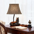 Elegant European-Style Horse Table Lamp with Cloth Shade for Decor