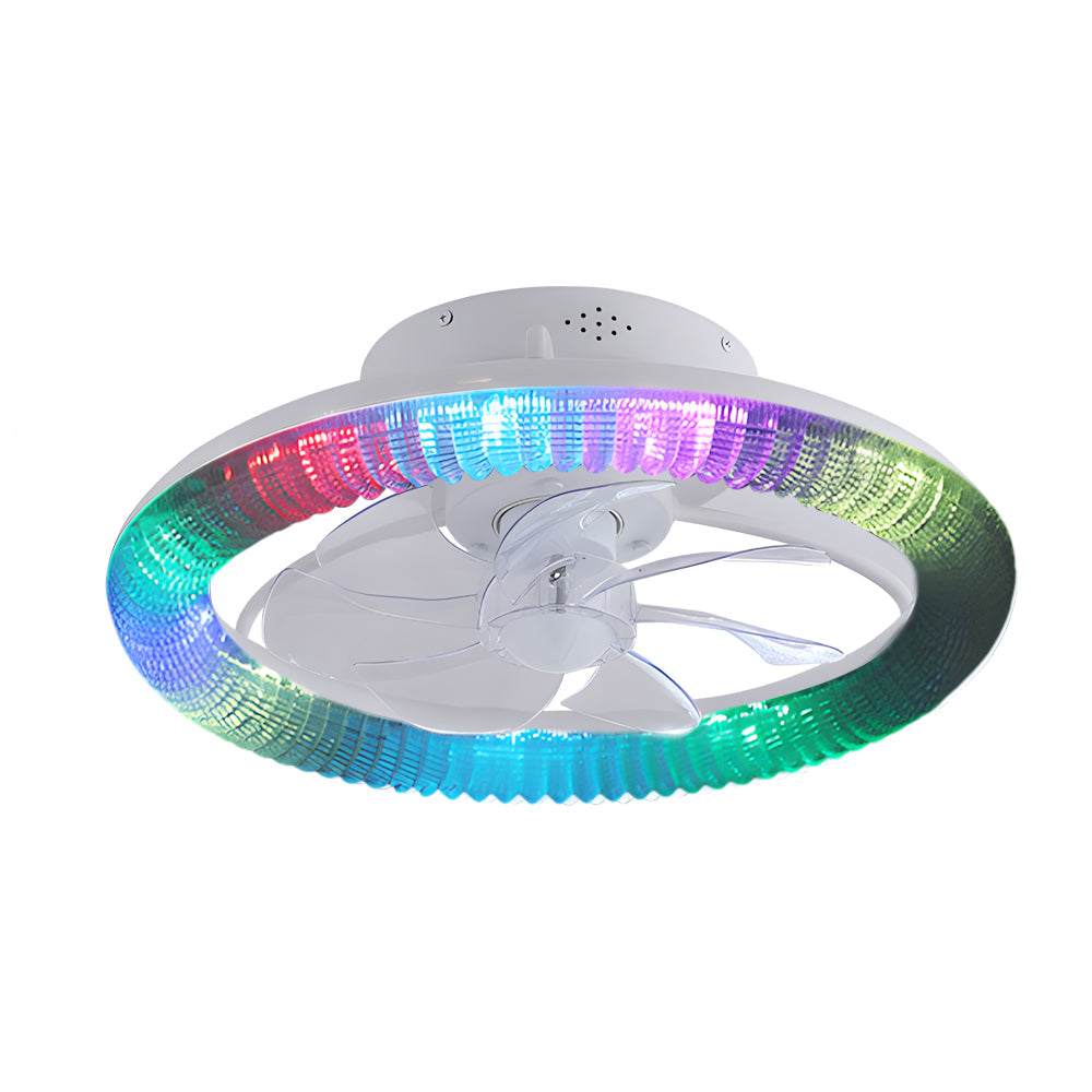 Clear Acrylic Ceiling Fan with Integrated Light for Modern Living Spaces