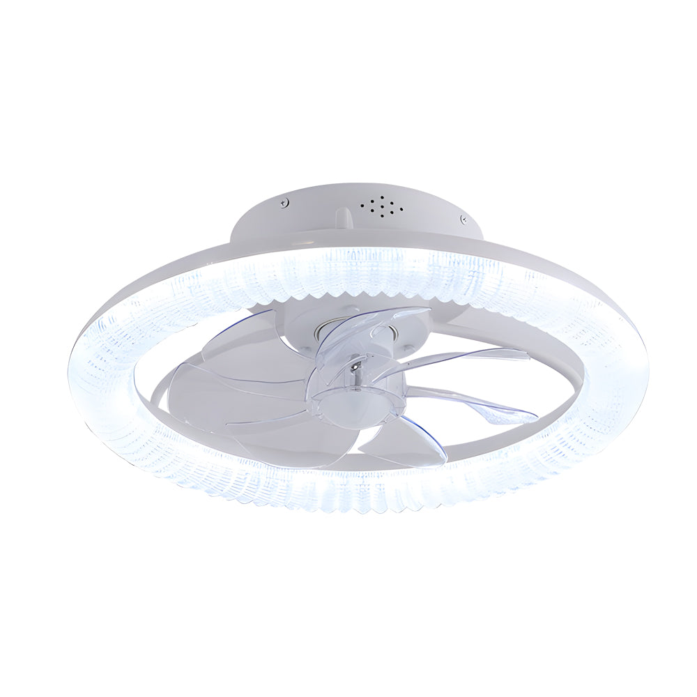 Clear Acrylic Ceiling Fan with Integrated Light for Modern Living Spaces